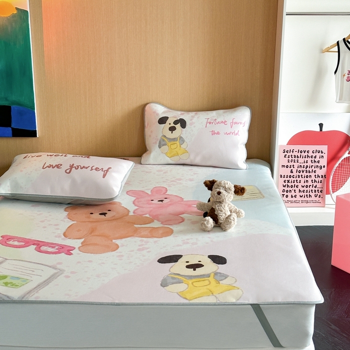 91家纺网 家纺一手货源 找家纺 时年 2024新款7A抗菌数码印花冰丝凉席（充值会员优惠10元） 好朋友