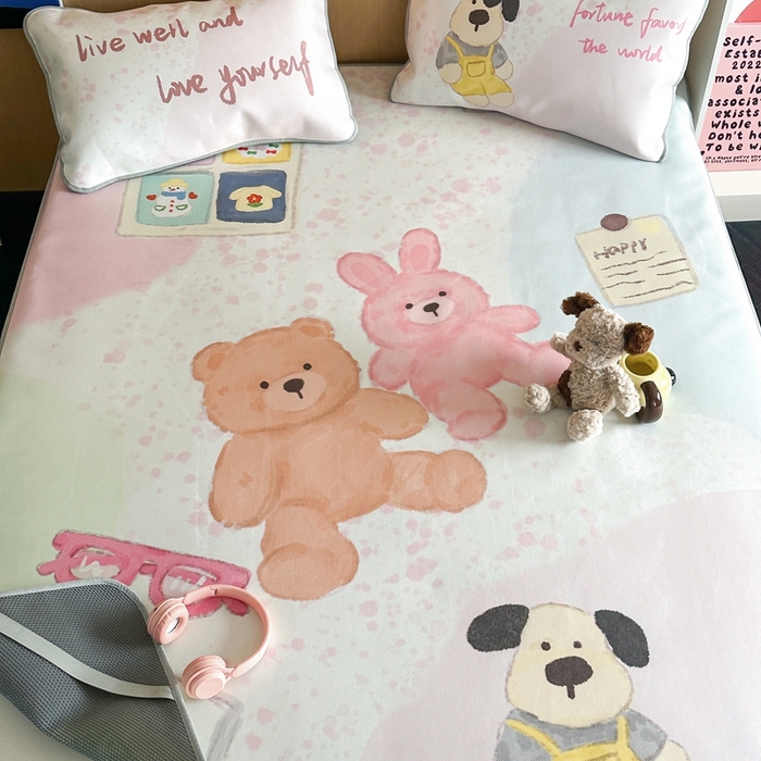 91家纺网 家纺一手货源 找家纺 时年 2024新款7A抗菌数码印花冰丝凉席（充值会员优惠10元） 好朋友