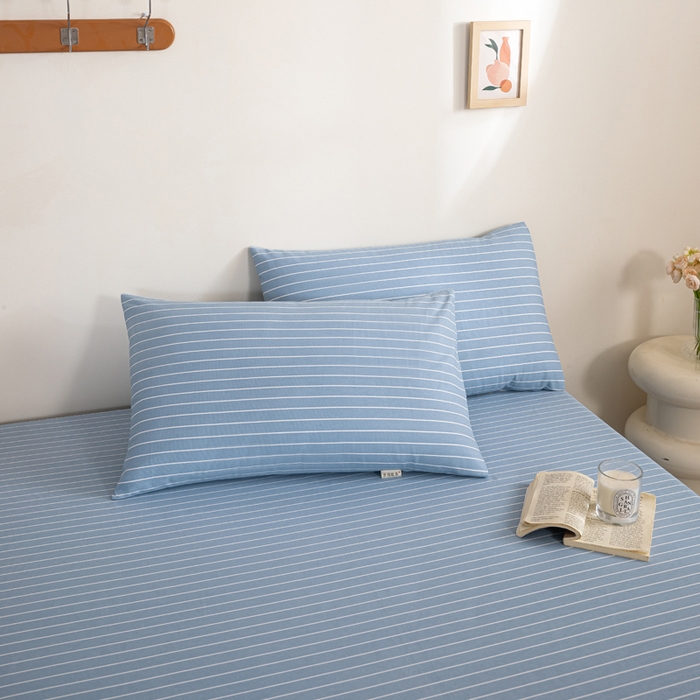 91家纺网 家纺一手货源 找家纺 鸣升 新款舒适透气100%全棉老粗布枕套 细川（兰）