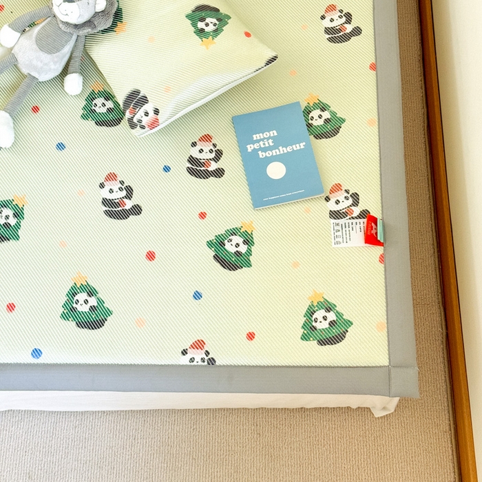 91家纺网 家纺一手货源 找家纺 喜多兔儿童家纺 2024新款抗菌大豆纤维隔尿凉席 绿色圣诞熊猫