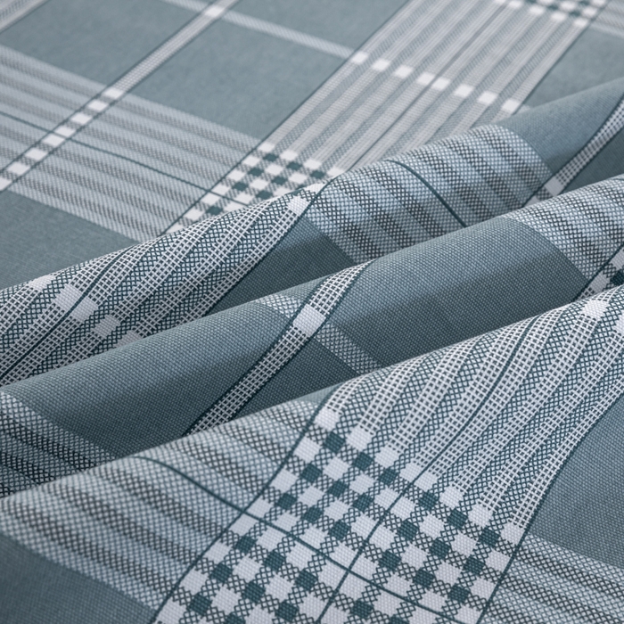 91家纺网 家纺一手货源 找家纺 鸣升 新款舒适透气100%全棉老粗布床单 蓝条格