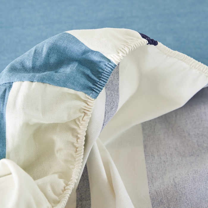 91家纺网 家纺一手货源 找家纺 鸣升 新款舒适透气全棉老粗布床笠 欢乐