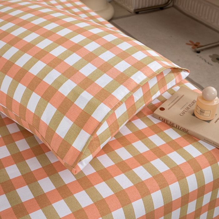 91家纺网 家纺一手货源 找家纺 鸣升 新款舒适透气100%全棉老粗布枕套 艾格（粉）