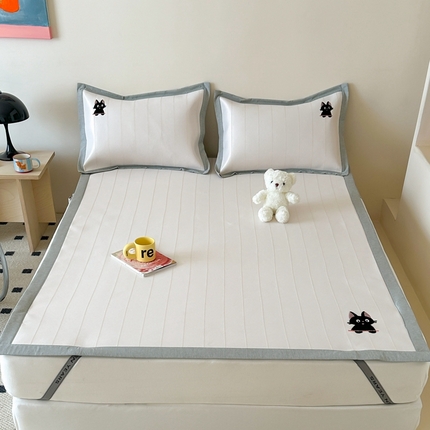 91家纺网 家纺一手货源 找家纺 （总）时年 2024新款7A抗菌提花毛巾绣冰丝凉席（充值会员优惠10元）