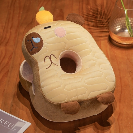 仟亿莱 2024新款佛系水豚乳胶冰丝午睡枕 乳胶橘子水豚午睡-1