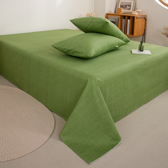 91家纺网 家纺一手货源 找家纺 鸣升 新款舒适透气100%全棉老粗布枕套 樱花-绿