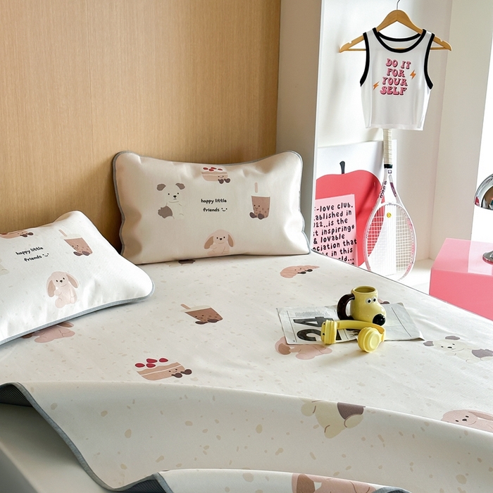 91家纺网 家纺一手货源 找家纺 时年 2024新款7A抗菌数码印花冰丝凉席（充值会员优惠10元） 甜宠