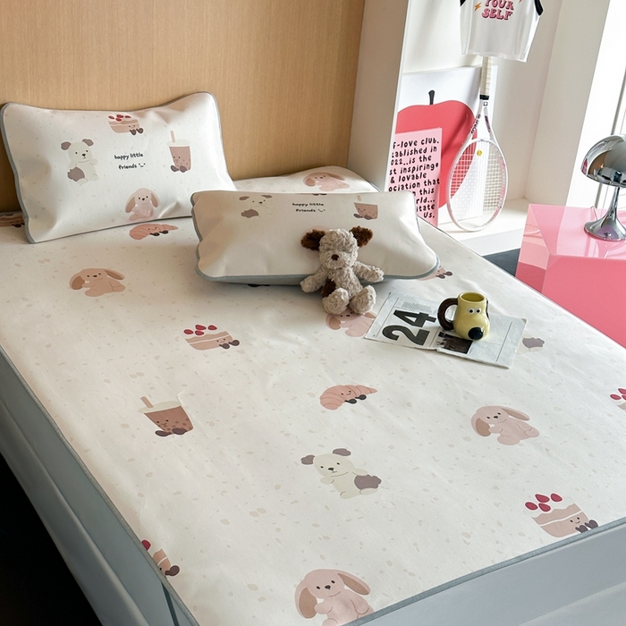 91家纺网 家纺一手货源 找家纺 时年 2024新款7A抗菌数码印花冰丝凉席（充值会员优惠10元） 甜宠