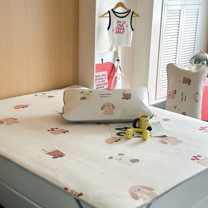 91家纺网 家纺一手货源 找家纺 时年 2024新款7A抗菌数码印花冰丝凉席（充值会员优惠10元） 甜宠