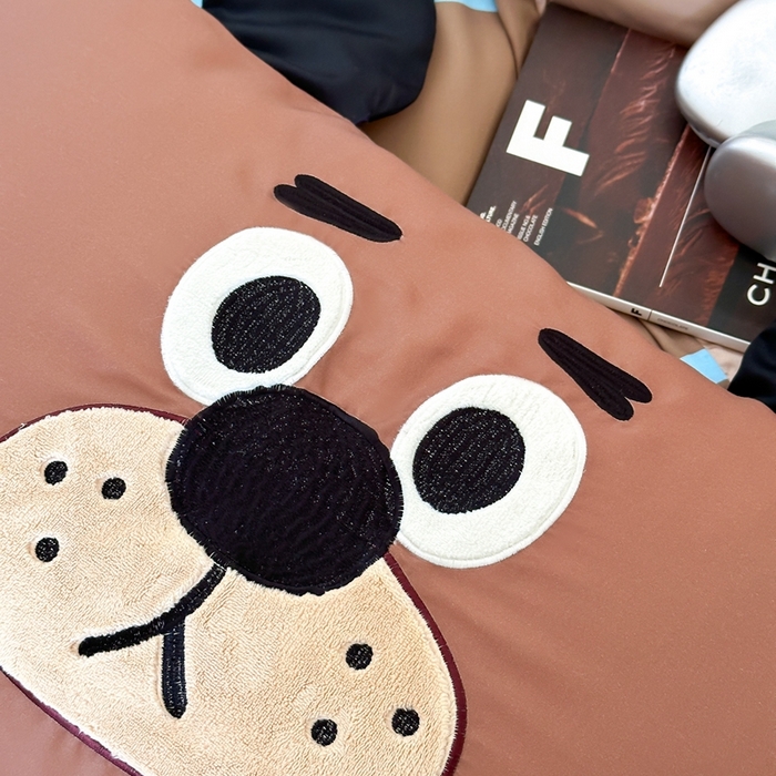 91家纺网 家纺一手货源 找家纺 黛舒家居 2024新款天丝条纹款四件套 小树熊