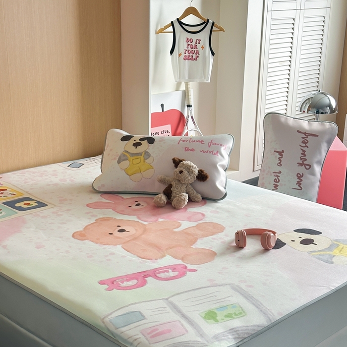 91家纺网 家纺一手货源 找家纺 时年 2024新款7A抗菌数码印花冰丝凉席（充值会员优惠10元） 好朋友