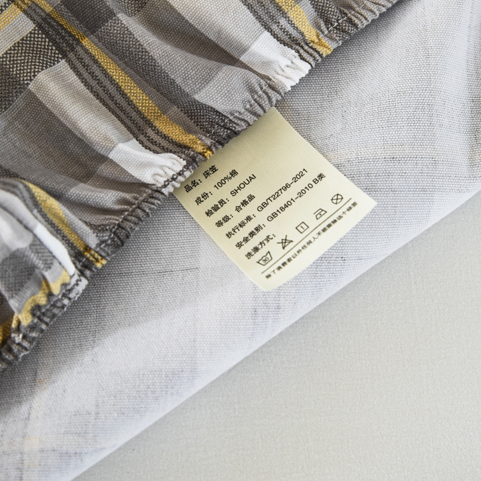 91家纺网 家纺一手货源 找家纺 鸣升 新款舒适透气全棉老粗布床笠 莫妮卡（灰）