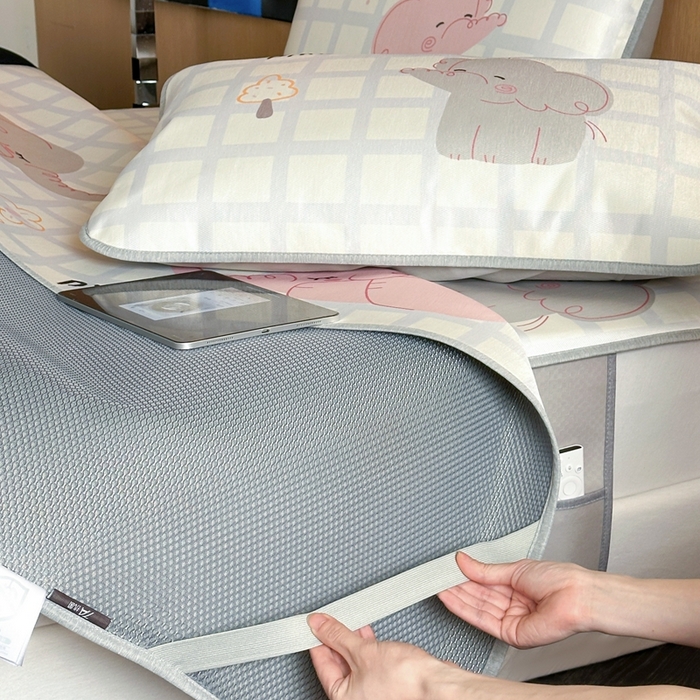 91家纺网 家纺一手货源 找家纺 时年 2024新款7A抗菌数码印花冰丝凉席（充值会员优惠10元） 萌宠小象