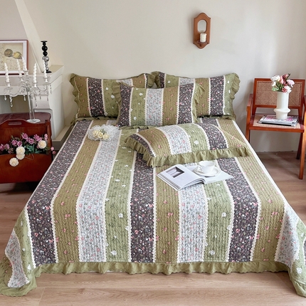 91家纺网 家纺一手货源 找家纺 （总）添越 2024新款纯棉砂洗床盖