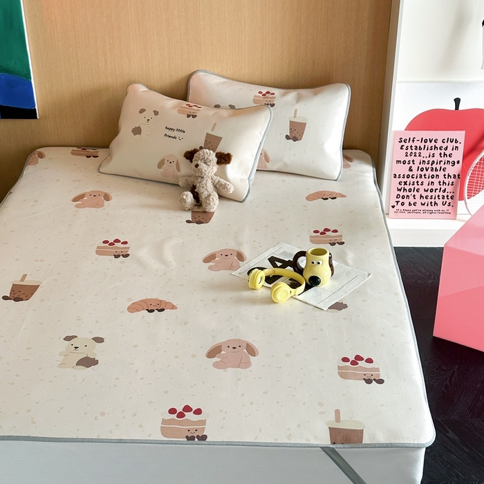 91家纺网 家纺一手货源 找家纺 时年 2024新款7A抗菌数码印花冰丝凉席（充值会员优惠10元） 甜宠