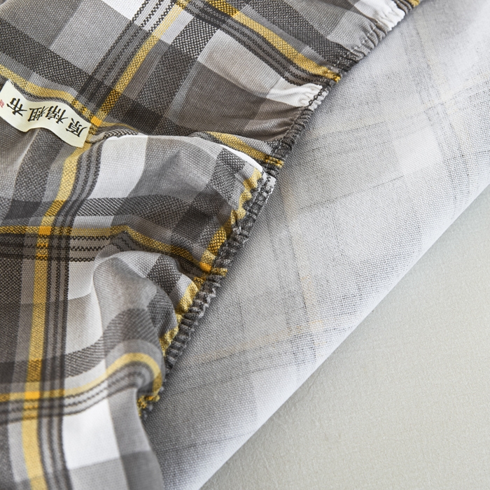 91家纺网 家纺一手货源 找家纺 鸣升 新款舒适透气全棉老粗布床笠 莫妮卡（灰）