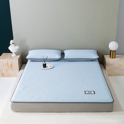 91家纺网 家纺一手货源 找家纺 好眠好梦家纺 2024新款玫瑰之恋凉感席（床笠款） 冰心蓝