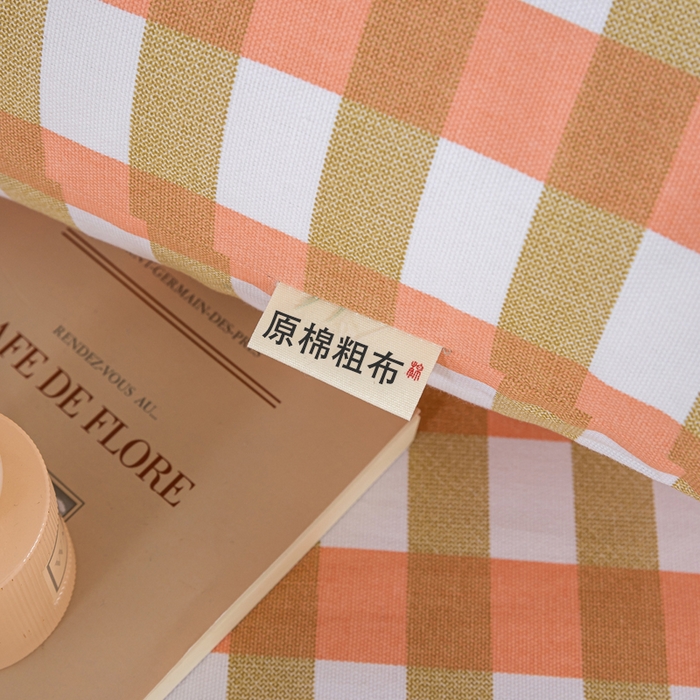 91家纺网 家纺一手货源 找家纺 鸣升 新款舒适透气100%全棉老粗布枕套 艾格（粉）