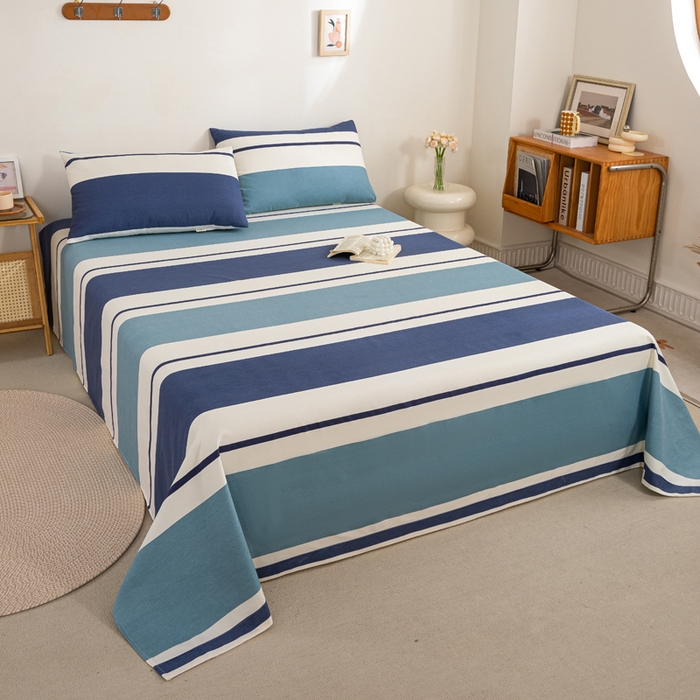 91家纺网 家纺一手货源 找家纺 鸣升 新款舒适透气100%全棉老粗布床单 欢乐