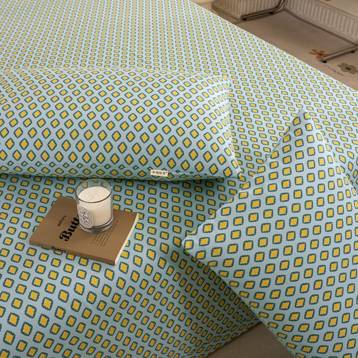 91家纺网 家纺一手货源 找家纺 鸣升 新款舒适透气100%全棉老粗布枕套 岸谷-绿