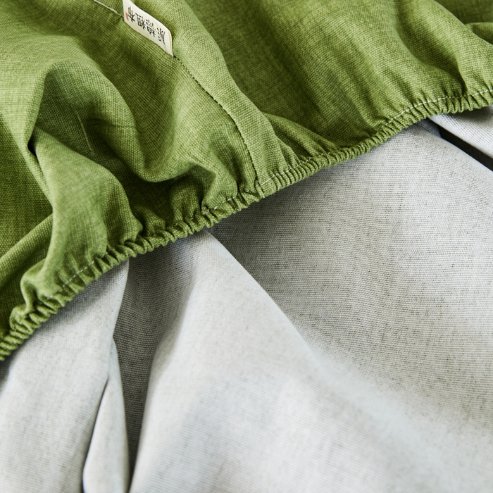 91家纺网 家纺一手货源 找家纺 鸣升 新款舒适透气全棉老粗布床笠 樱花-绿