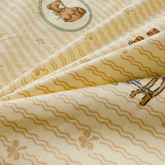 91家纺网 家纺一手货源 找家纺 金丝鸟家纺 2024新款全棉棉花夏被四件套 美美熊