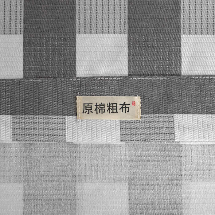 91家纺网 家纺一手货源 找家纺 鸣升 新款舒适透气100%全棉老粗布床单 黑小格