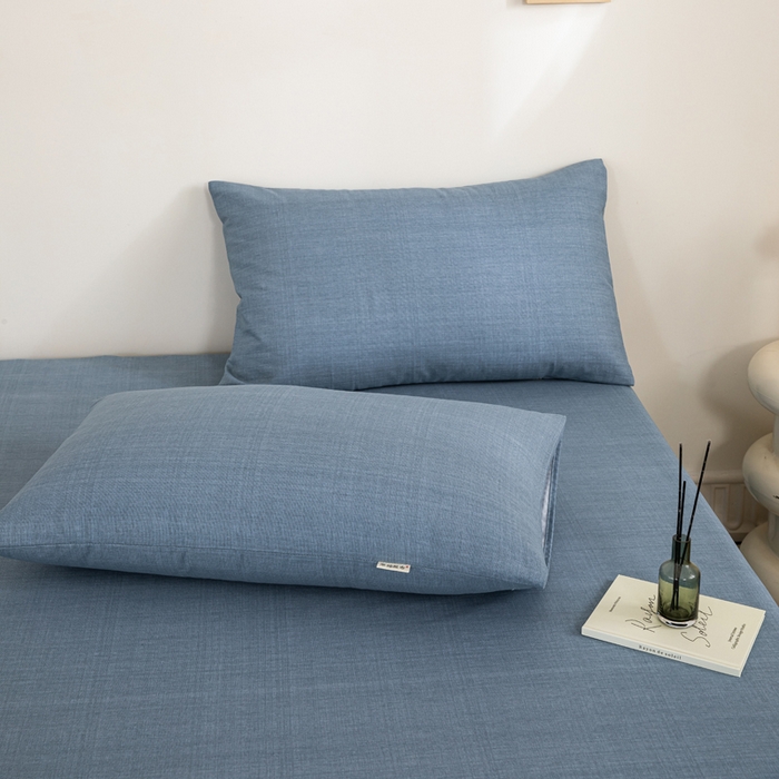 91家纺网 家纺一手货源 找家纺 鸣升 新款舒适透气100%全棉老粗布枕套 樱花-兰