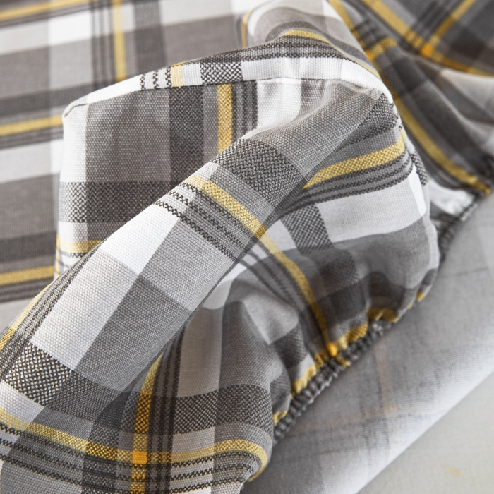 91家纺网 家纺一手货源 找家纺 鸣升 新款舒适透气全棉老粗布床笠 莫妮卡（灰）