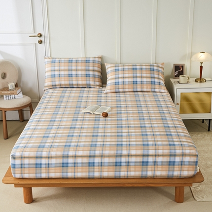 鸣升 新款舒适透气全棉老粗布床笠 星空米