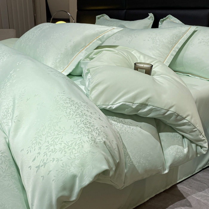 91家纺网 家纺一手货源 找家纺 潮邦创意家居 2025新款阳离子提花天丝棉四件套-金枝玉叶（可配礼盒） 小春野