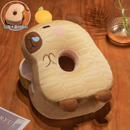 仟亿莱 2024新款佛系水豚乳胶冰丝午睡枕 乳胶橘子水豚午睡-2