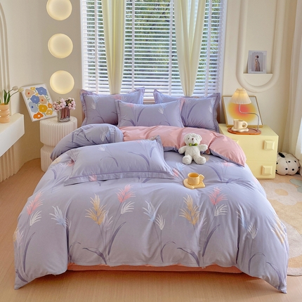 91家纺网 家纺一手货源 找家纺 星期三家纺2024新款全棉13372品质四件套（加老板微信有会员价） 茶艺师-灰