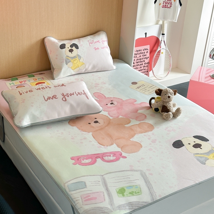 91家纺网 家纺一手货源 找家纺 时年 2024新款7A抗菌数码印花冰丝凉席（充值会员优惠10元） 好朋友