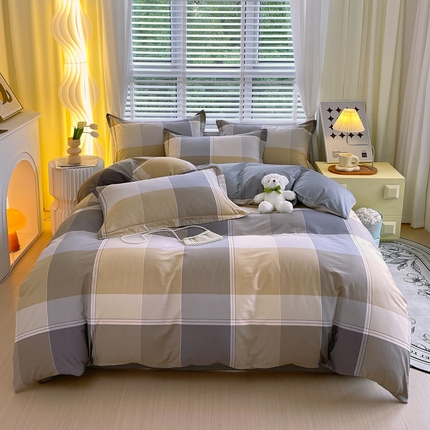 91家纺网 家纺一手货源 找家纺 星期三家纺2024新款全棉13372品质四件套（加老板微信有会员价） 嘉宇格-咖