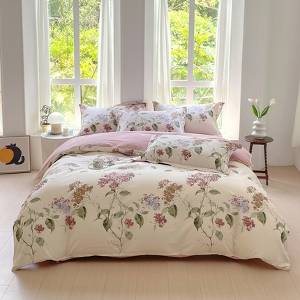 91家纺网 家纺一手货源 找家纺 星期三家纺2024新款全棉13372品质四件套（加老板微信有会员价） 南枝-粉