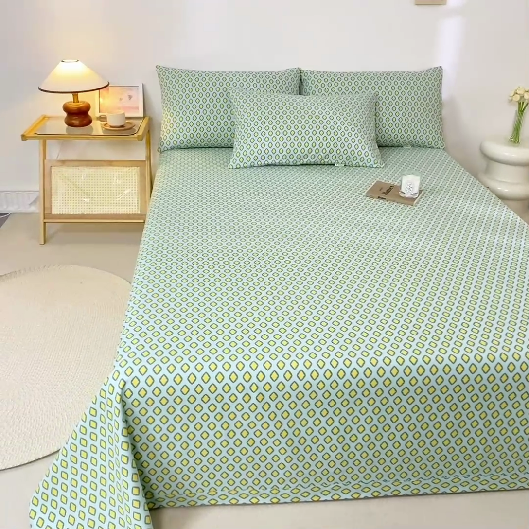 91家纺网 家纺一手货源 找家纺 鸣升 新款舒适透气100%全棉老粗布枕套 岸谷-绿