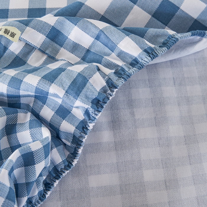 91家纺网 家纺一手货源 找家纺 鸣升 新款舒适透气全棉老粗布床笠 柏林（兰）