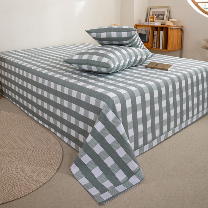 91家纺网 家纺一手货源 找家纺 鸣升 新款舒适透气100%全棉老粗布枕套 灰中格