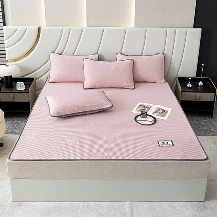 91家纺网 家纺一手货源 找家纺 好眠好梦家纺 2024新款玫瑰之恋凉感席（床单款） 仲夏粉