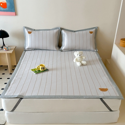 91家纺网 家纺一手货源 找家纺 （总）时年 2024新款7A抗菌提花毛巾绣冰丝凉席（充值会员优惠10元）