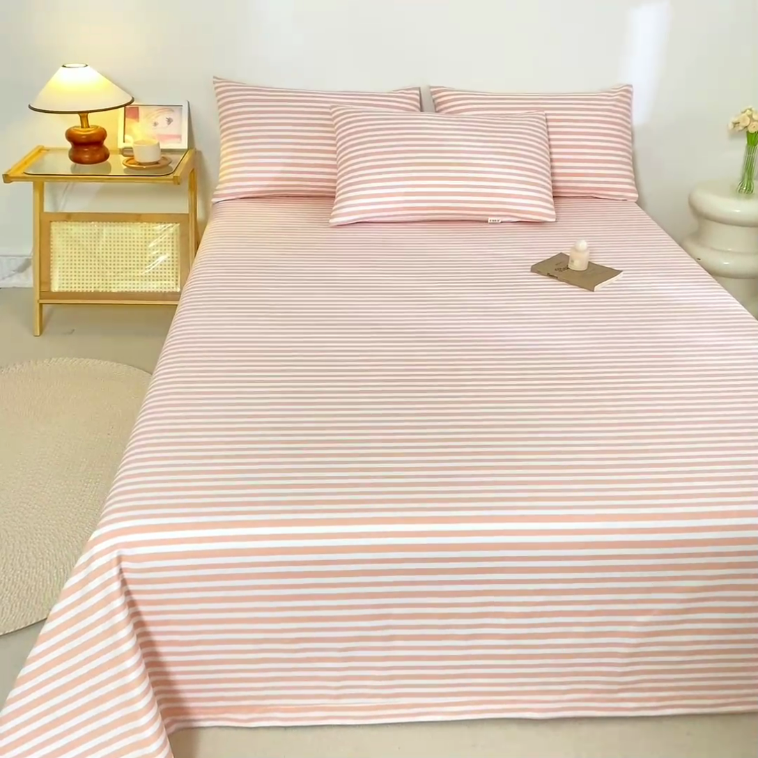 91家纺网 家纺一手货源 找家纺 鸣升 新款舒适透气100%全棉老粗布枕套 细川（粉