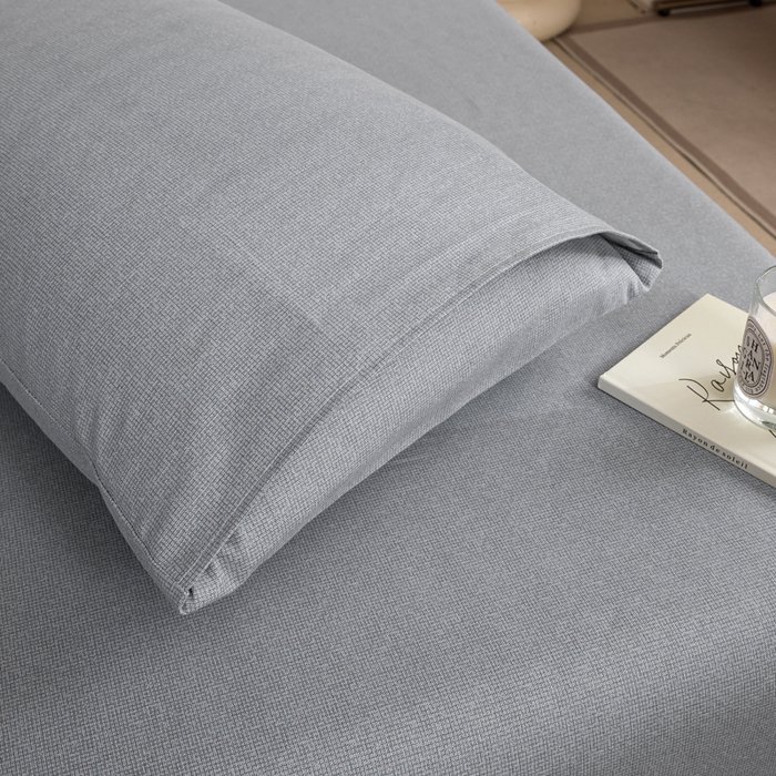91家纺网 家纺一手货源 找家纺 鸣升 新款舒适透气100%全棉老粗布枕套 墨子（灰）