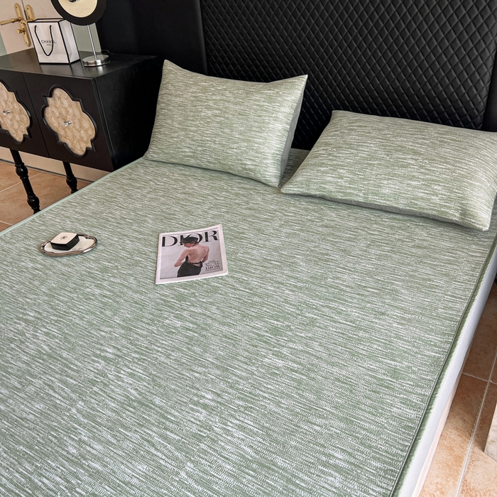 91家纺网 家纺一手货源 找家纺 慕尚家纺 2025新款提花席床笠款 床笠-迷雾绿