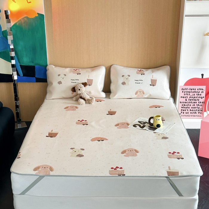 91家纺网 家纺一手货源 找家纺 时年 2024新款7A抗菌数码印花冰丝凉席（充值会员优惠10元） 甜宠