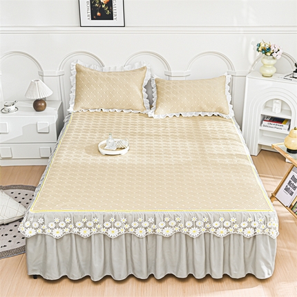 91家纺网 家纺一手货源 找家纺 （总）共鸣沙发垫 2024新款A类凉感冰豆豆透气小菊花床裙系列