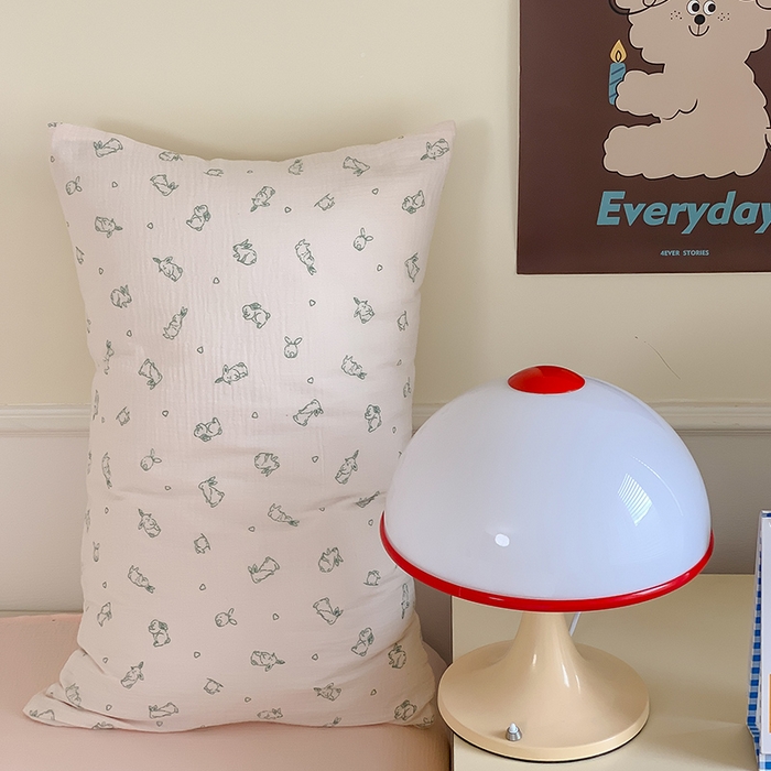 91家纺网 家纺一手货源 找家纺 萝莉家纺2025新款全棉双层皱皱纱四件套 小粉兔