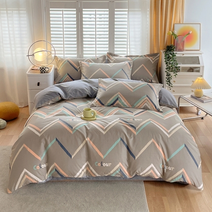 91家纺网 家纺一手货源 找家纺 星期三家纺2024新款全棉13372品质四件套（加老板微信有会员价） 彩韵