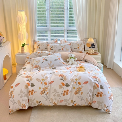 91家纺网 家纺一手货源 找家纺 星期三家纺2024新款全棉13372品质四件套（加老板微信有会员价） 浅花悠悠