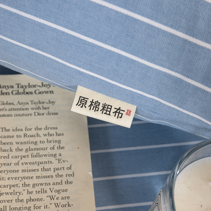 91家纺网 家纺一手货源 找家纺 鸣升 新款舒适透气100%全棉老粗布枕套 细川（兰）